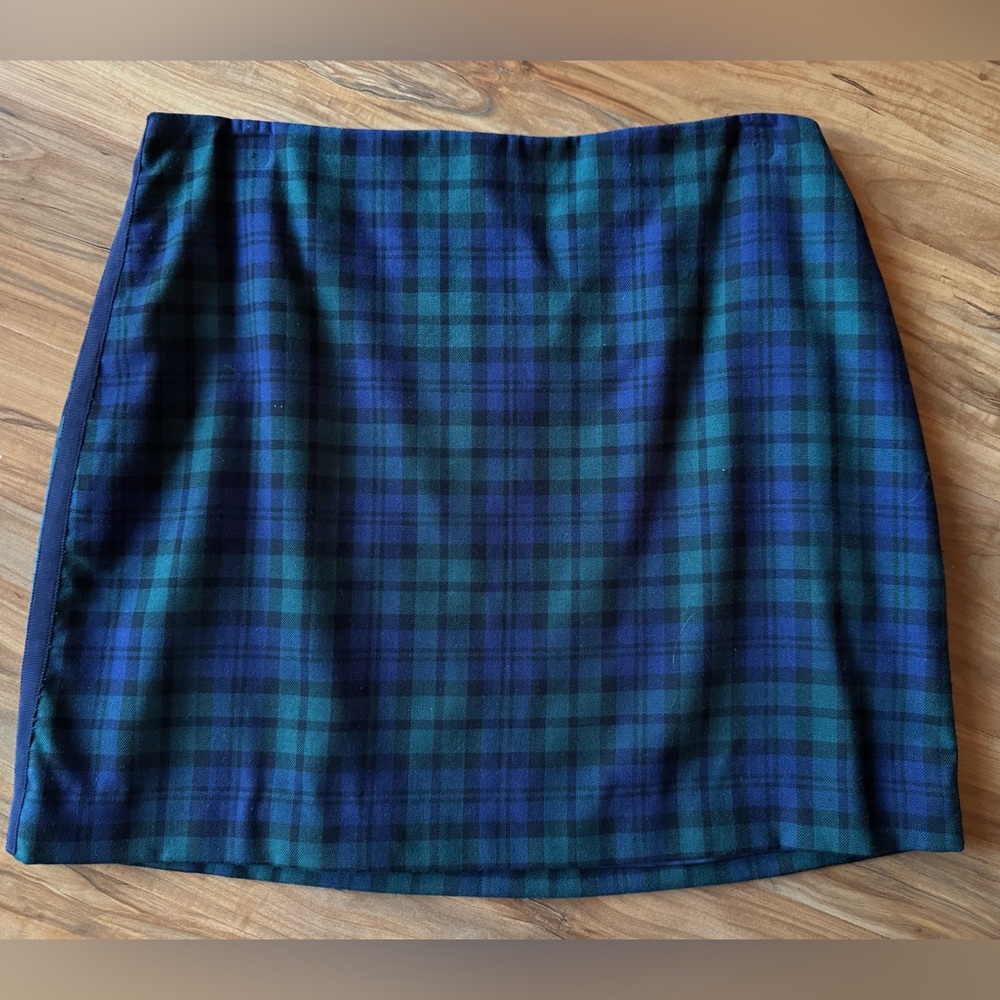 Vineyard Vines Blue and Green Plaid Mini Skirt